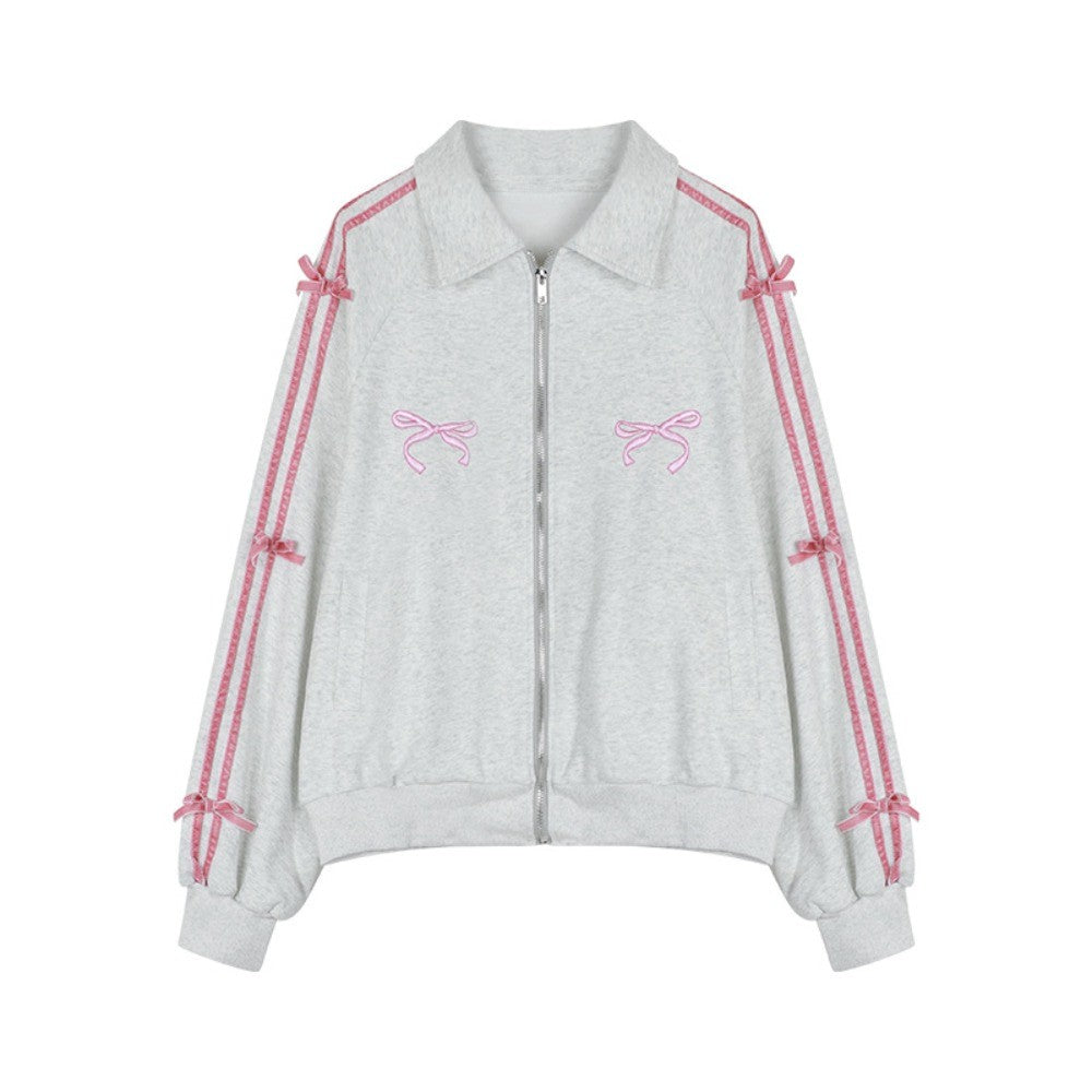 Lapel Collar Long Sleeved Hooded Y2k Sweet Korean Ins Sweatshirts for Women Clothing Loose Autumn Zipper Coat Top Women