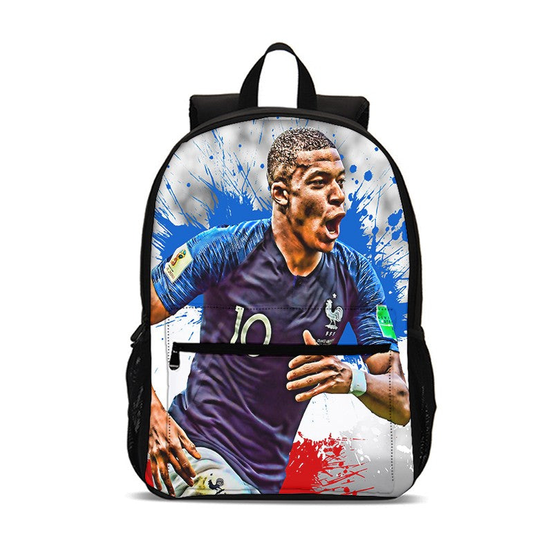 M-Mochila Esportiva Mbappes Football com Zíper Relâmpago Mochila Escolar Esportiva Mochila Escolar Jogador Estrela Mochilas para Livros