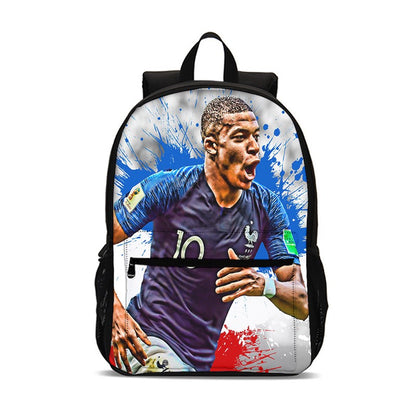 M-Mochila Esportiva Mbappes Football com Zíper Relâmpago Mochila Escolar Esportiva Mochila Escolar Jogador Estrela Mochilas para Livros