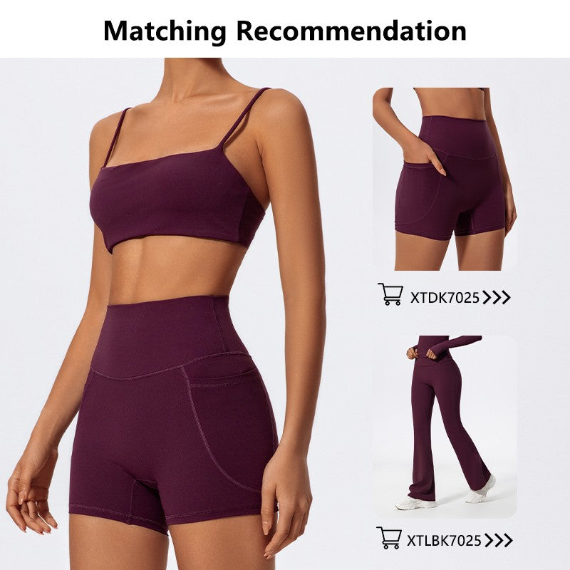 Ctenkevet Sling Yoga Bra Women Gym Workout Push Up Brassiere Female Outdoors Sports Underwear Women Fitness Shockproof Crop Top