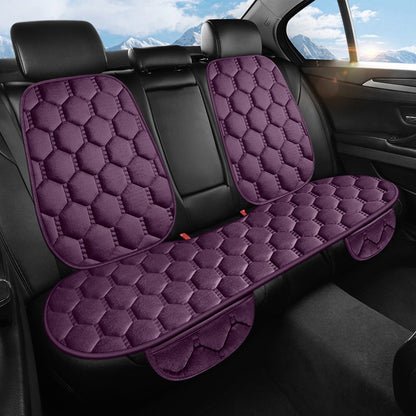 Car seat cushion three piece set, single seat, single piece, winter plush backrest, no binding, anti slip, cold resistant pad