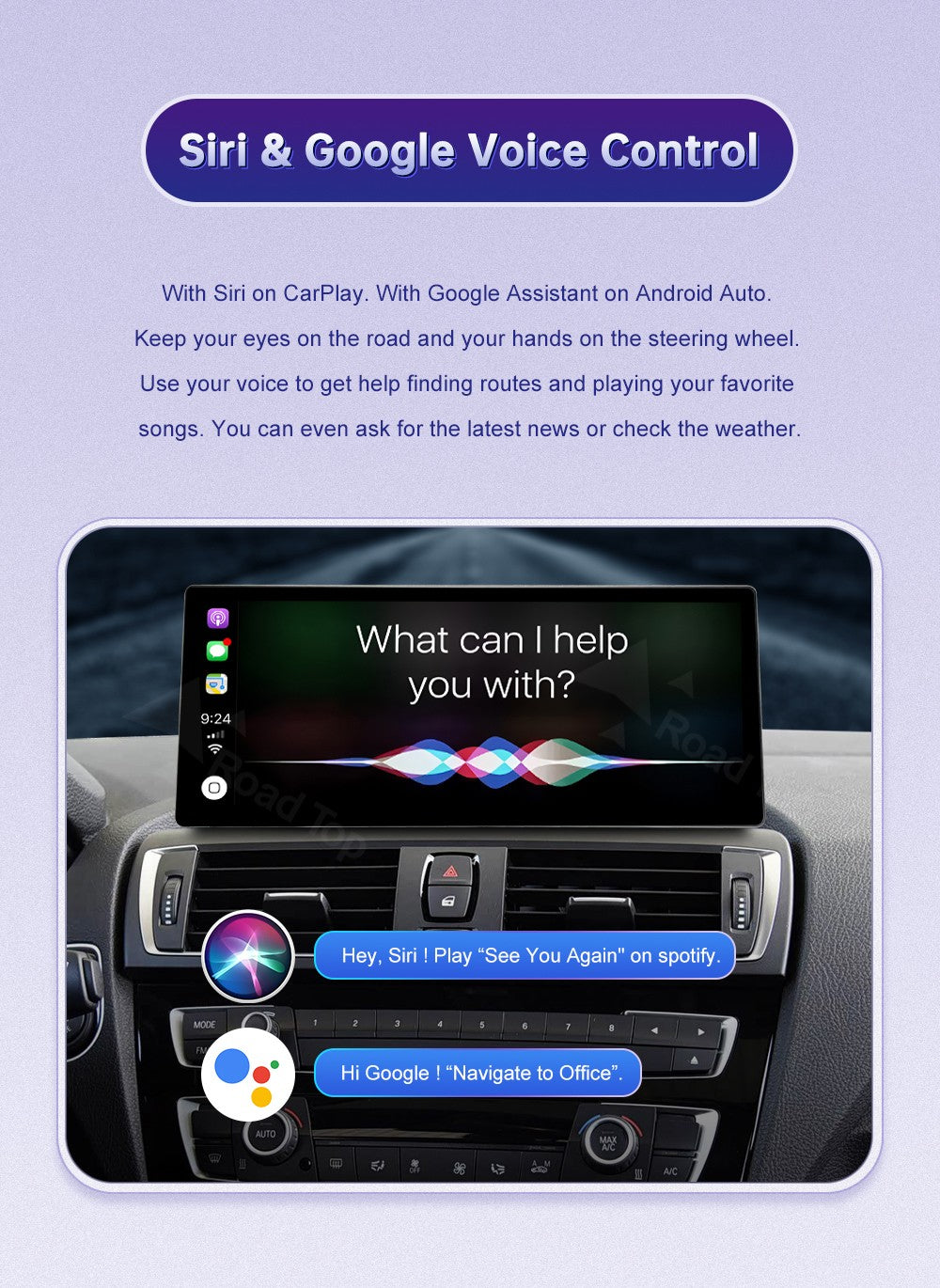 12.3inch Ultra Thin Screen For BMW 1/2/3/4 Series F20 F21 F22 F23 F30 F31 F33 F36 CIC/NBT/EVO Wireless CarPlay Multimedia Radio