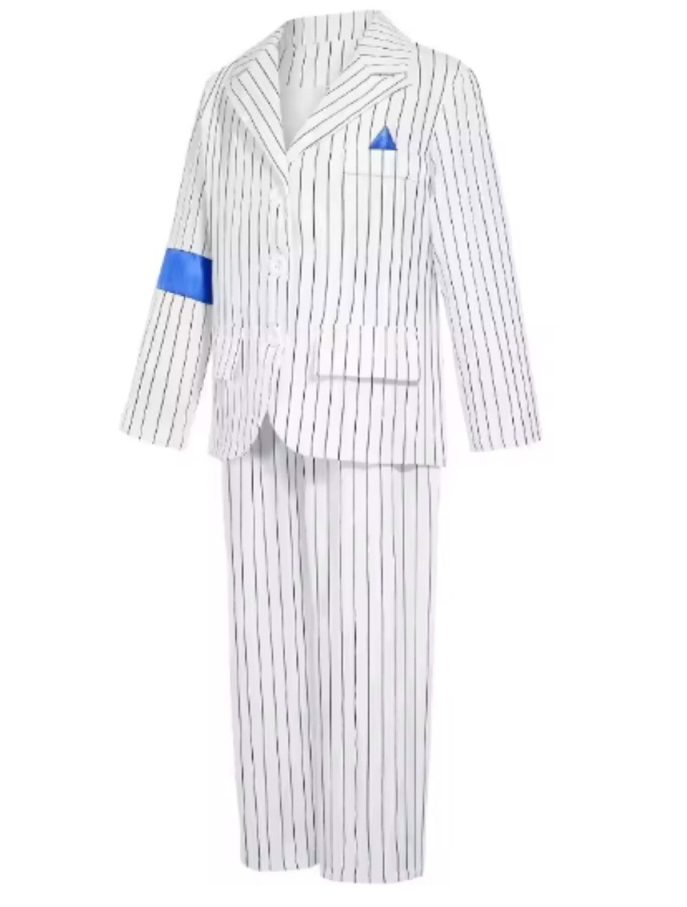 Jackson Performance Cosplay Suit White Striped Blazer Set Stage Show Iconic Bold Concert Tribute Look