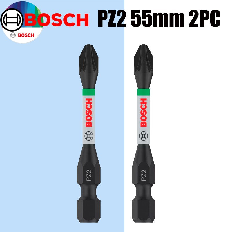 Pontas de chave de fenda de impacto BOSCH PH/PZ 55mm Aço modificado S2 Processo de tratamento térmico Ferramentas de fixação de alta durabilidade