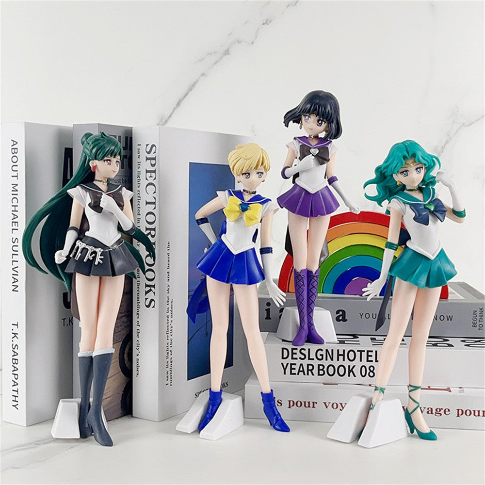 23cm Sailor Moon Anime Figura Marinheiro Marte Mercúrio Júpiter Vênus Saturno Action Figure Modelo Brinquedos Colecionáveis Presente de Aniversário para Crianças