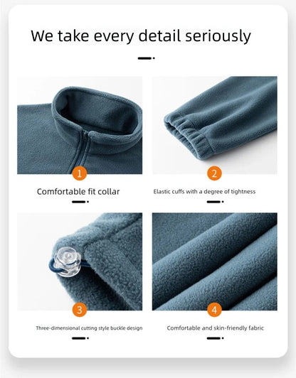 2025 New Style Stand Collar Sweater Half Zipper Pullover Long Sleeve Polar Fleece Men's Autumn And Winter Thick Base Warm