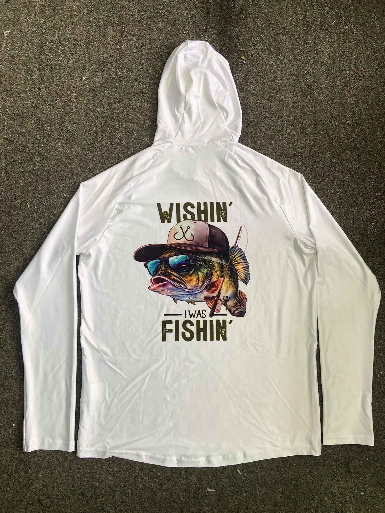 Camiseta de Corrida Masculina Manga Longa Branca com Capuz para Pesca, Roupa de Sol com Proteção UV 50+, Blusas e Moletom, Vestido de Surf