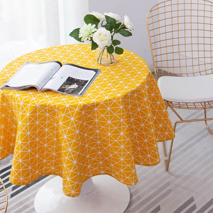 Nordic Round Tablecloth Cotton Linen Washable Hotel Banquet Table Cloth for Wedding Party Christmas Table Cover Home Dec