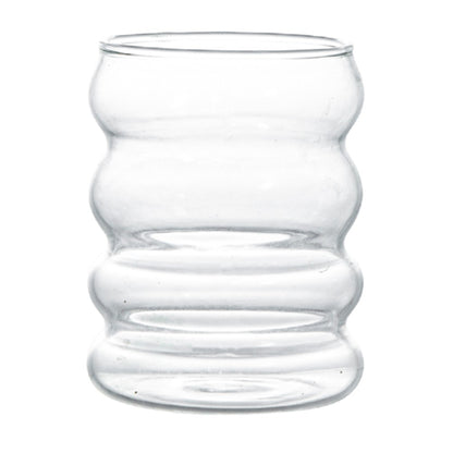 1-4PCS Creative Glass Cup Heat-resistant Tumbler Drinkware Tea Juice Milk Coffee Mug Home Water Glasses Ripple Mug 350ml