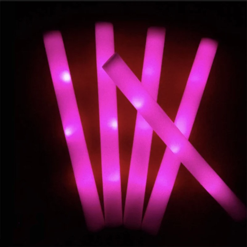 12/15/30/60Pcs Glow Sticks Bulk Colorful RGB LED Glow Foam Stick Cheer Tube Dark Light for Xmas Birthday Wedding Party Supplies