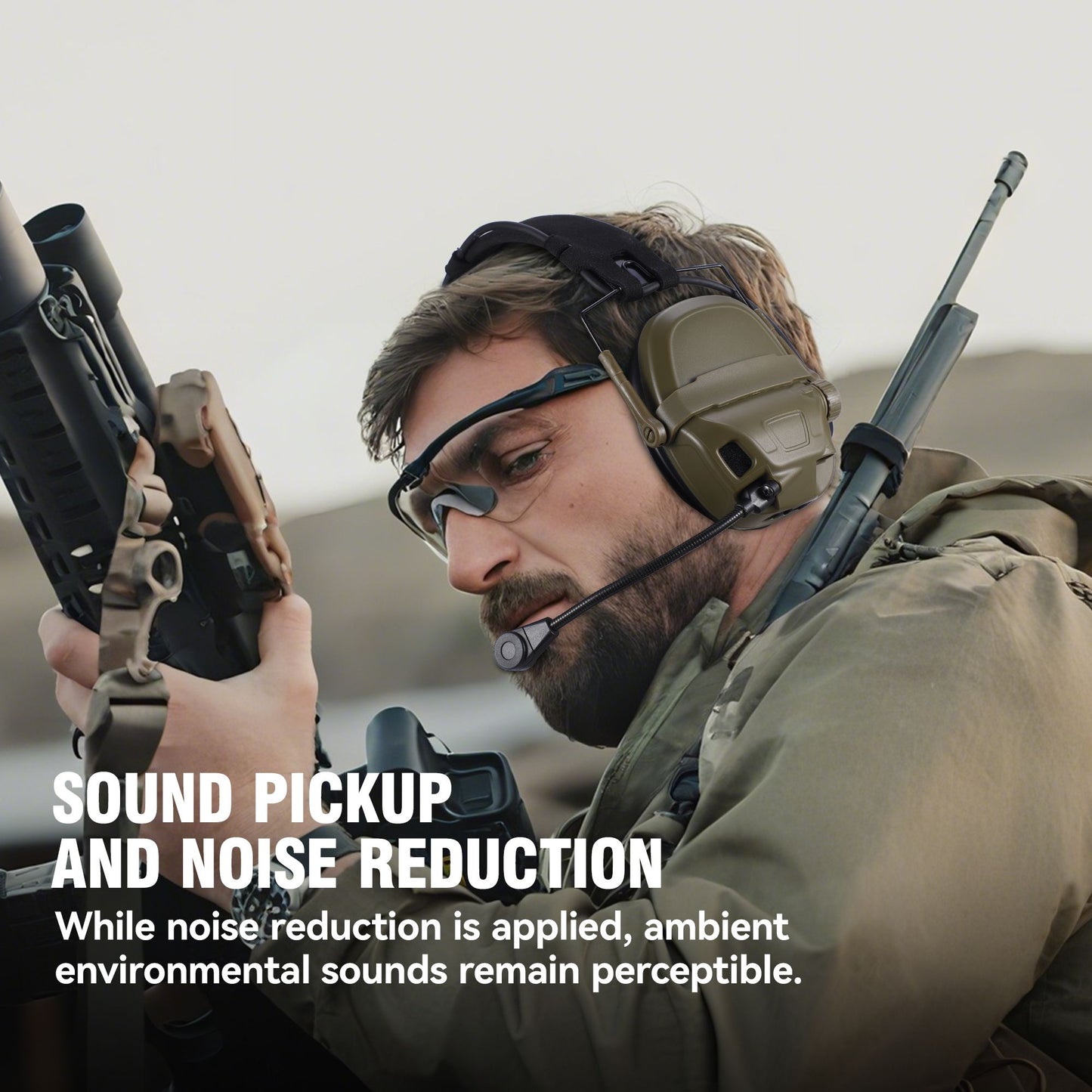 GEN 6 Tactical Headset Hunting Shooting Noise Reduction Headset for OPS Core ARC and Wendy M-LOK Helmet Head Mounted 2 in 1