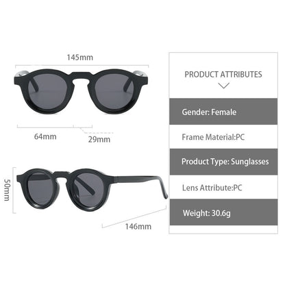 Round Sunglasses Women Men Punk Shades  Retro Trending Sun Glasses Clear Lens Frame UV400 Female Oculus Gafas