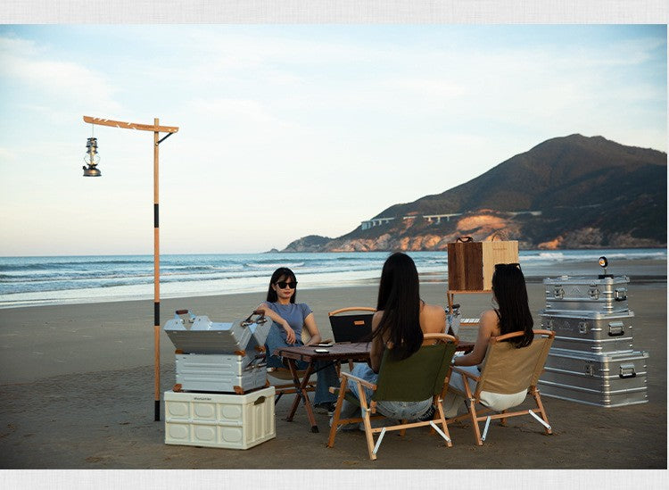 MOUNTAINHIKER Outdoor Storage Box Camping Picnic Travel Aluminum Alloy Large Capacity Box Silver Storage Bag 30-80L