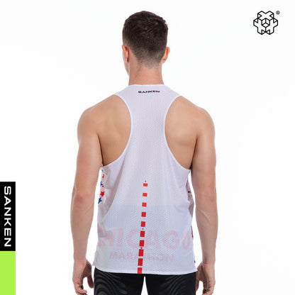 Men's Seamless Lightweight Marathon Tank Top Dry Fit Sleeveless Workout T-Shirt Fitness Singlet for Running