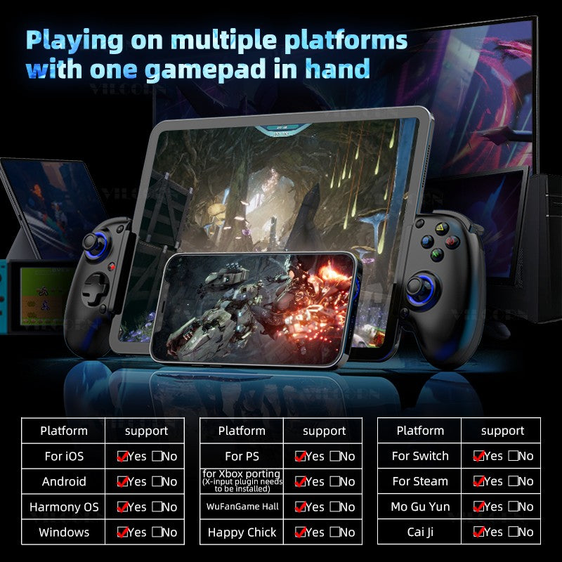 D10/D10S Mobile Game Controller Tablet Wireless Gamepad For Android/IOS/Switch/PS3/PS4 Stretching Joystick with M1M2