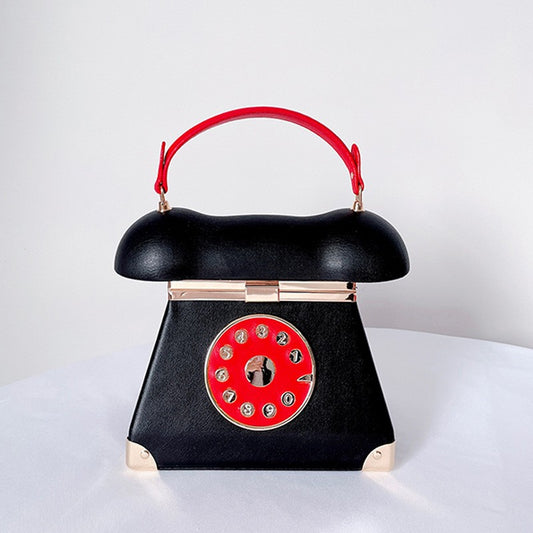 Handle Telephone Shaped Women Evening Handbags Designer Party Clutch Purse Chic Shoulder Bags Female Leather Crossbody Bag Totes