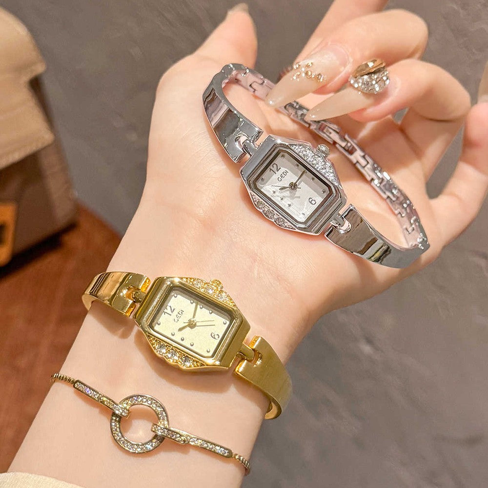 GEDI Square Watch Woman Gold Silver Small Dial Fashion Quartz Women's Wristwatches Ladies Luxury Vintage Bracelet Watch Gifts