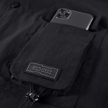 Tactical Function Style Multi-pocket Patchwork Design Sense Cargo Shirts Mens Clothing Y2K High Street Long Sleeve Techwear Tops