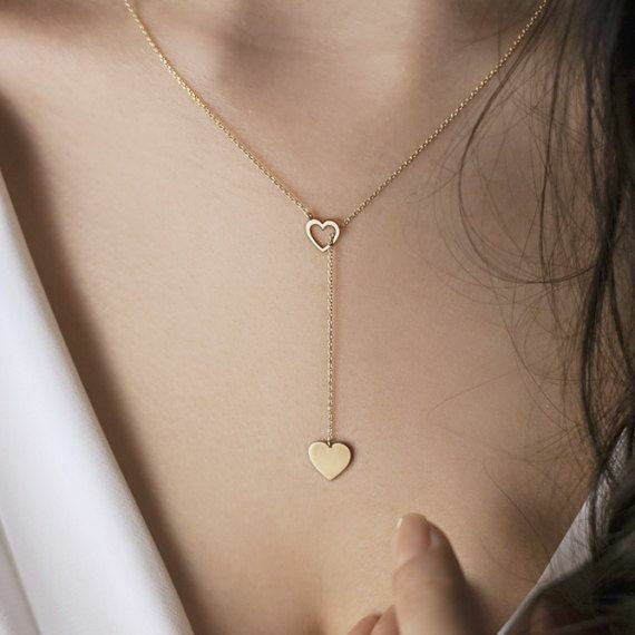 Pulseira Estilo Simples Vendas Coração a Coração Combinando Dupla Pequena Pulseira de Coração Oco Moda 2024 Novo Temperamento