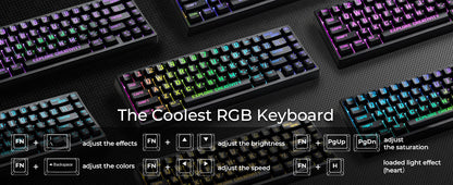 Teclado Mecânico XVX M67 JadeStone com Teclas IMD-Tech Hot Swappable Design Gasket Teclado com Retroiluminação RGB Personalizada Tri-Modo