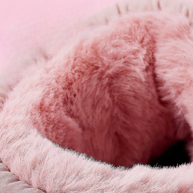 Children's Thick Furry Boots Winter Season Cartoon Warm Shoes Boys Girls Kids Home Cotton Slippers Heel Outdoor Baby Snow Boots