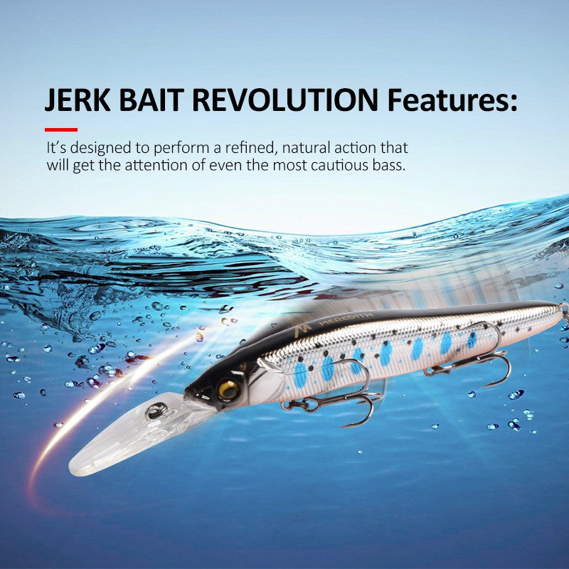 MEREDITH Iscas de Pesca Minnow Wobbler Lento Afundando ou Flutuando 110mm Isca Artificial Rígida Profundidade 0-3m Isca para Baixo e Lúcio