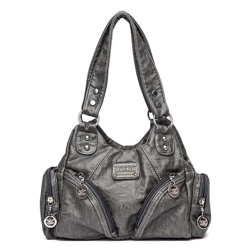 Y2K Motorcycle Bag Women's PU Leather Crossbody Bag Retro Luxury Handbag Fashion Motorcycle Bag Brand Fashion Crossbody Bag
