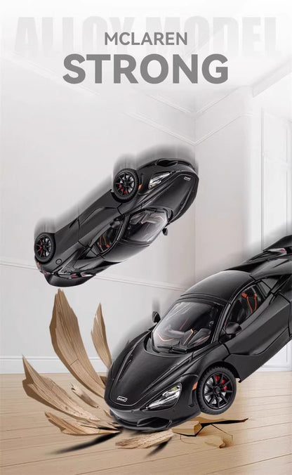 Mclaren 720s 1:24 Super Carro Esportivo Som e Luz Miniaturas Liga Fundido Modelo de Carro Presentes Para Namorado Brinquedos Para Crianças Presente Metal
