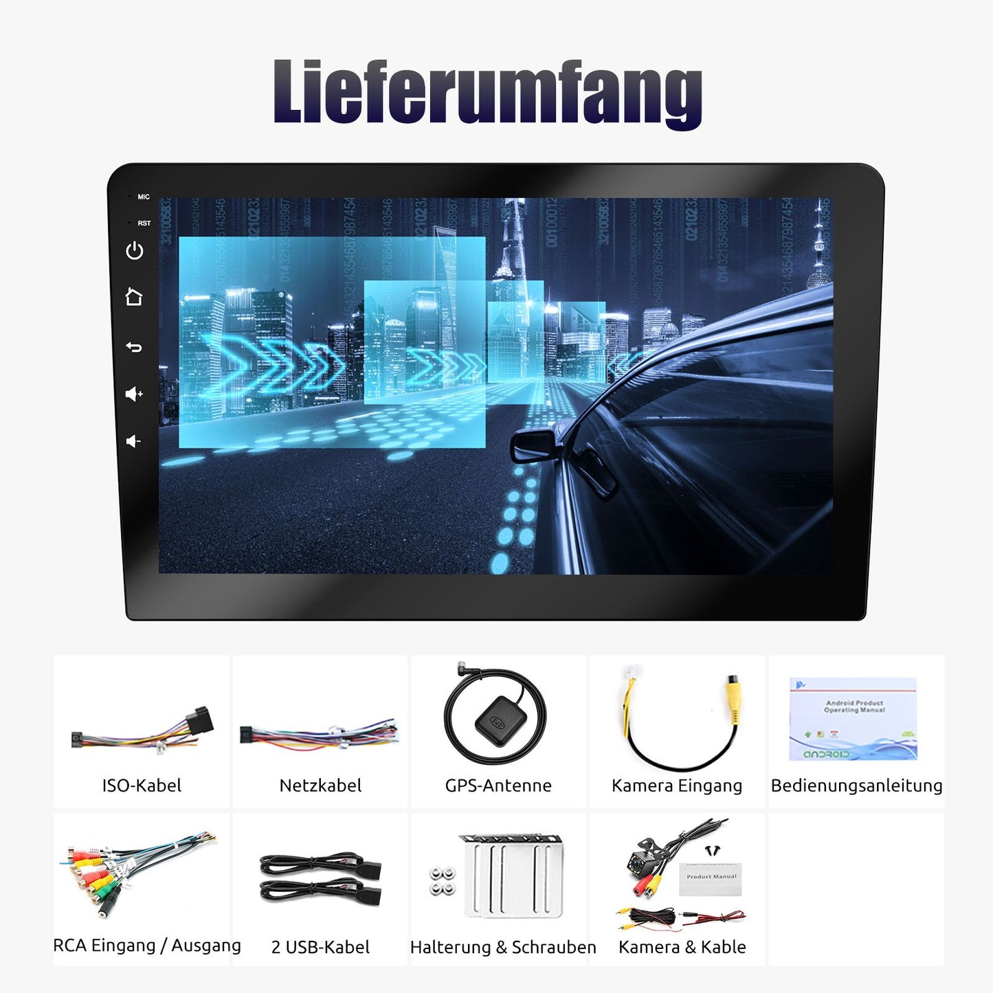 ESSGOO 10" Car Radio Android Auto Carplay Car Stereo Multimedia Player Universal WIFI GPS Autoradio Car Intelligent Systems