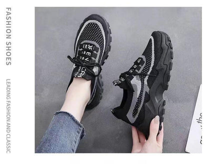 2026 New Women's Dad shoes Breathable Me Running shoes Faionable Casual Sports Sneakers Flat Bot round Toe Plastic Sole