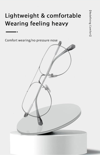 Pure Titanium Reading Glasses Women Prescription Optical Lenses Myopia Eyewear Men Blue Light Blocking Computer Eyeglasses Frame