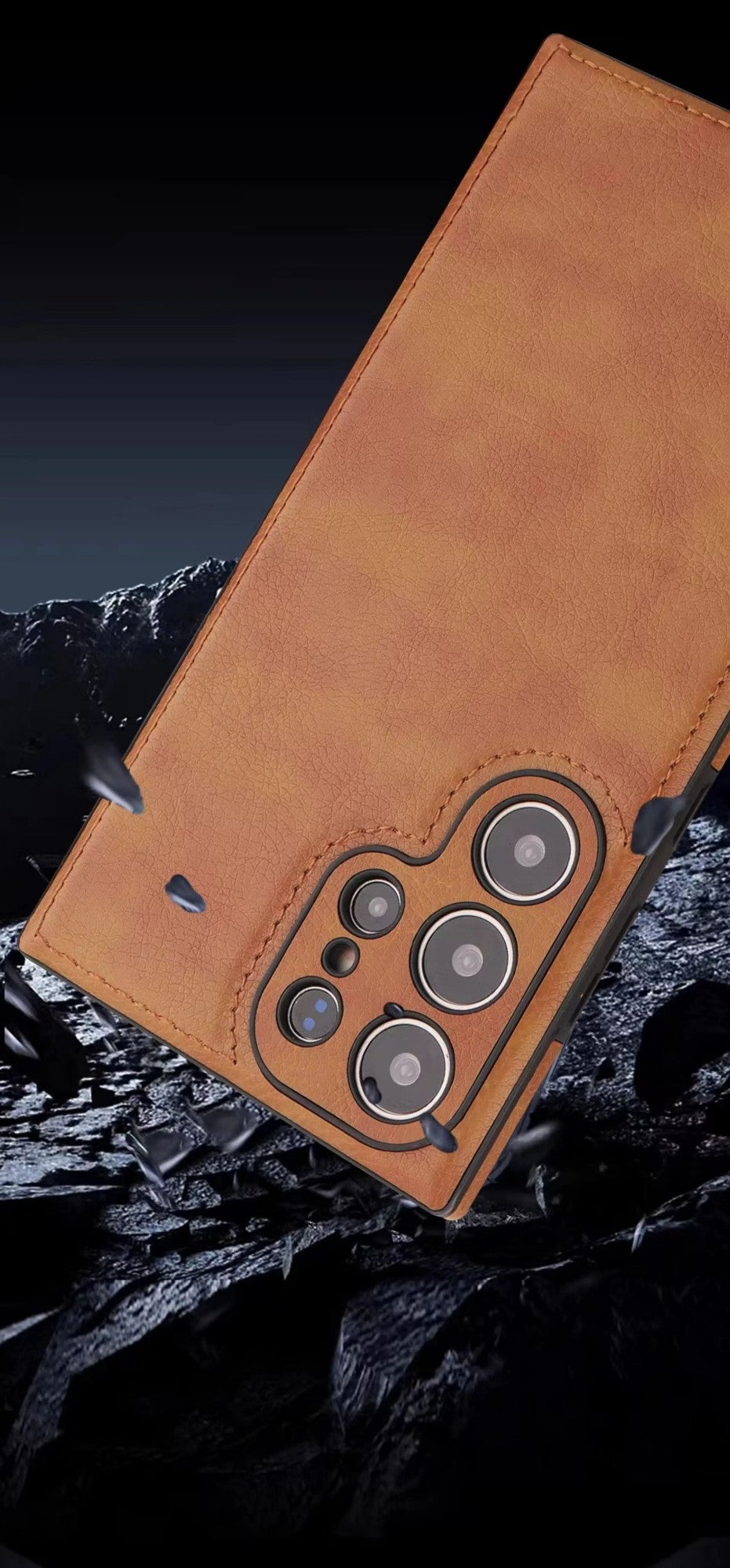 Capa de couro PU vintage de luxo para Samsung S25 Ultra S24 Plus S23 S22 S24Ultra, fina, à prova de choque, com para-choque macio