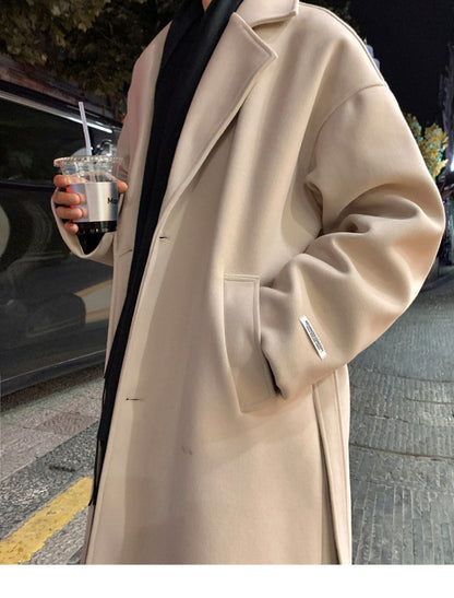 Men Fashion Winter Jacket Coats 2024 Thicken Wool Blends Coat Mens Oversized Overcoat Male Streetwear Warm Long Coat Q38