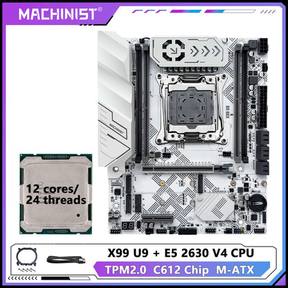 Novo Kit Placa Mãe X99 U9 MACHINIST X99 Opcional Suporte CPU LGA2011-3 Xeon E5 2630 V4 TPM2.0 Memória DDR4 NVME M.2 usb3.0