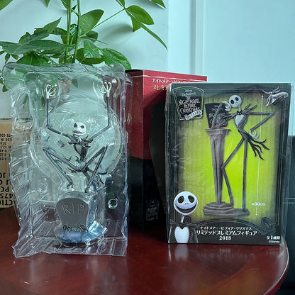 O Pesadelo Antes do Natal Jack Skellington Action Figure 12 Rostos Jack Jack Cadeira Versão Especial Modelo de Brinquedo Presente de Halloween