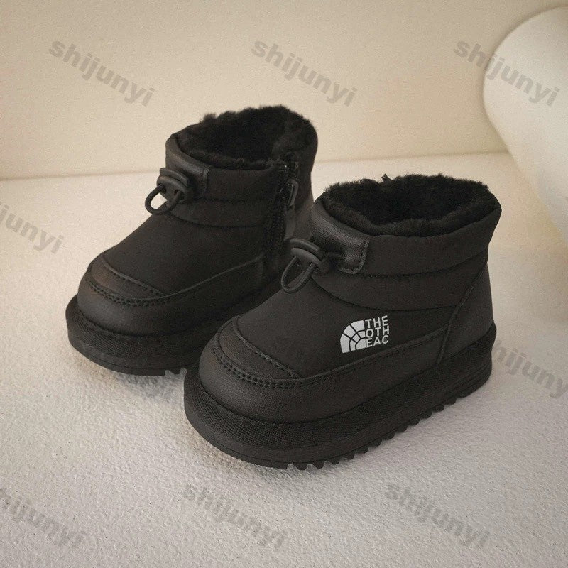 Children's Snow Boots Winter Boys Plush Thicken Platform Cotton Shoes Comfortable Girls Warm Waterproof Fashion Warm Plush Shoes