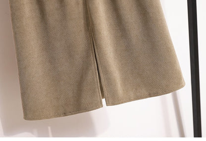 Women's New Style High-Waist Plus Size Skirts Elastic Waist Solid Wrap Buttocks Autumn Winter 2025 Versatile Straight Leg Skirt