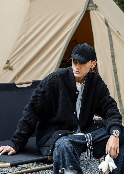 Oversize 300lb Men's Spring Fashion Baseball Jacket Vintage Loose Fit Pilot Coat Outerwear