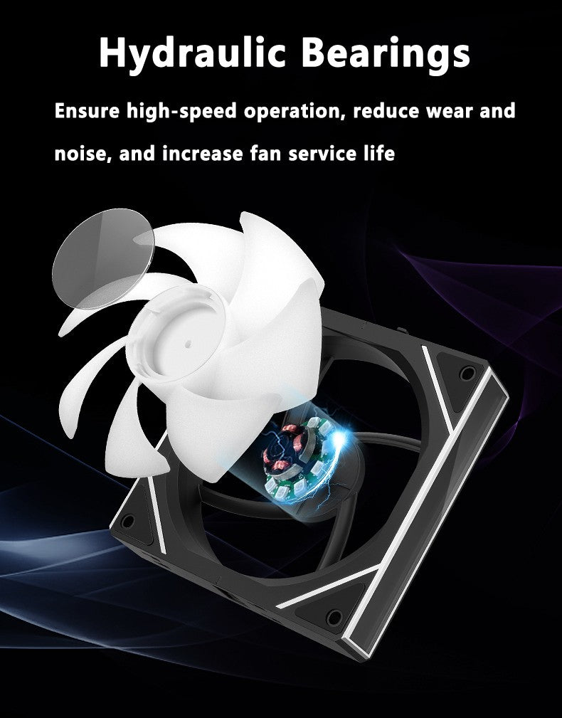 ICE Whale WX-2 Wire-Splicing PC Case Cooling Fan ARGB Mirror Cycle Light Effect 600-1800RPM PWM Water Cooling 360mm Cooler Fan