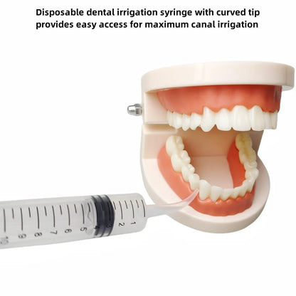 NIGF 5 Peças Seringa de Irrigação Dentária de Plástico Descartável com Ponta Curva para Limpeza e Injeção Dental