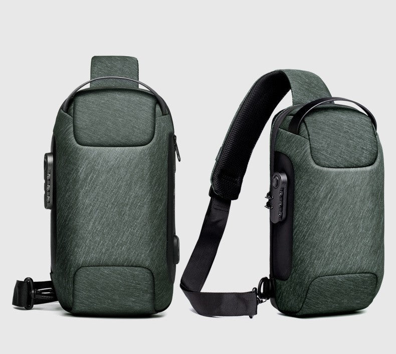 2023 Men's Chest Bag Waterproof Crossbody Bag Multifunction Anti-theft Travel Bags Shoulder Bag Male USB Charging Pouch for Man