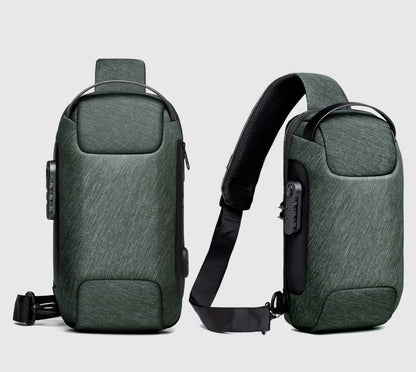 2023 Men's Chest Bag Waterproof Crossbody Bag Multifunction Anti-theft Travel Bags Shoulder Bag Male USB Charging Pouch for Man