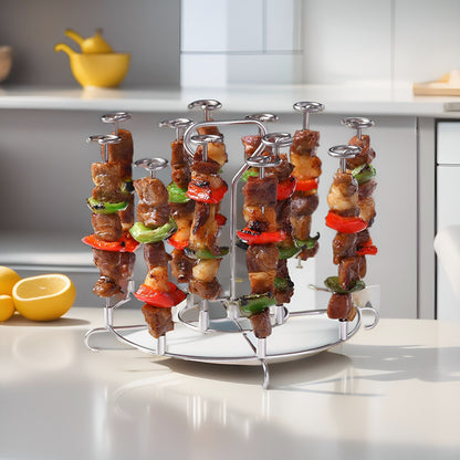 12Pcs Stainless Steel Air Fryer Oven  Barbecue Stick Kitchen BBQ Skewer Grill Reusable Baking Stick Needle Kebab Cooking Tool