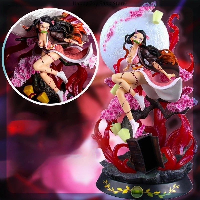 31cm Demon Slayer Kamado Nezuko Anime Girl Figura Modelo Gk Grande Estátua Meninos Coleção Decoração de Mesa Enfeite Brinquedos Presentes