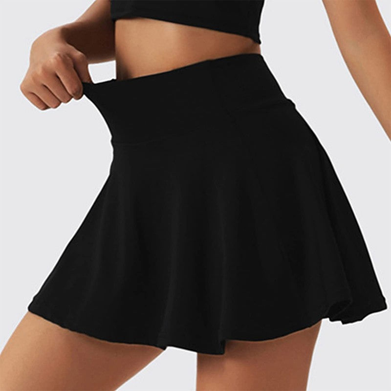 Women's Sports High Waisted Short Skirt Comfortable Breathable Belt Safety Pants