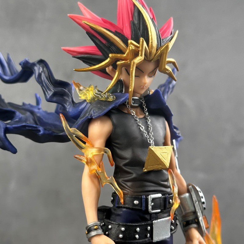 2025 28cm Anime Duel Monsters Anime Figure Gk Yugi Muto Doll 2 Heads Pvc Statue Model Collectible Decoration Toys Christmas Gift