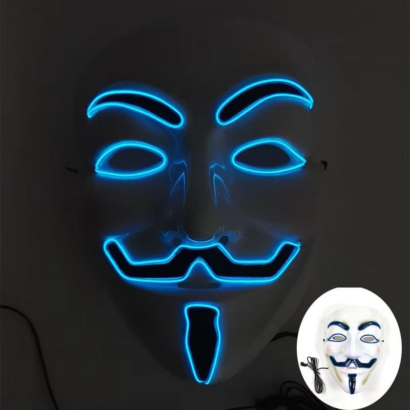 Halloween LED Vendetta Mask Night Club Carnival Party Festival Decoration Cosplay Vendetta Guy Fawkes Mascara Glowing V Mask