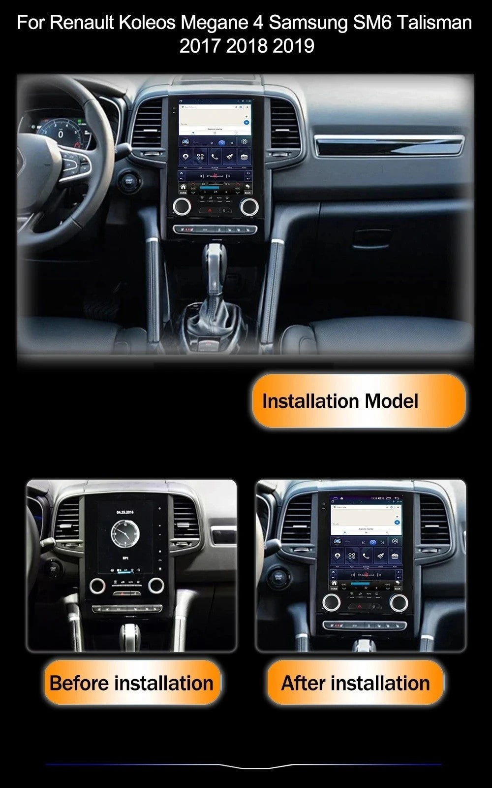Rádio Android 15 Para Renault Koleos Megane 4 Samsung SM6 Talisman 2017 - 2019 Carro Multimídia carplay sem fio auto 5G WiFi GPS