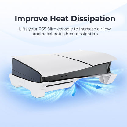 Horizontal Stand for PS5 Pro/PS5 Slim Console, Flat Base Stand Stable Accessories for PlayStation 5 Slim/Pro Disc & Digital Edition (Not for PS5)