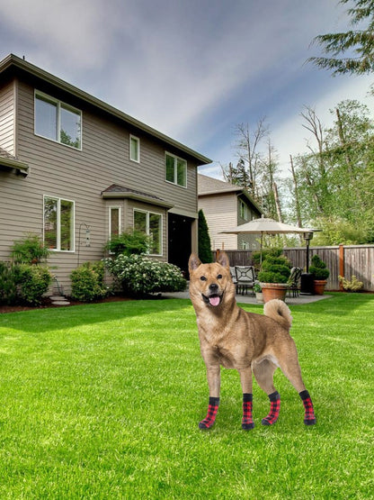 Conjunto de 4 Peças de Meias para Pets, Capa de Pata para Cães e Gatos, Meias Antiderrapantes e Impermeáveis para Uso Externo, Sapatos para Cães Grandes e Pequenos